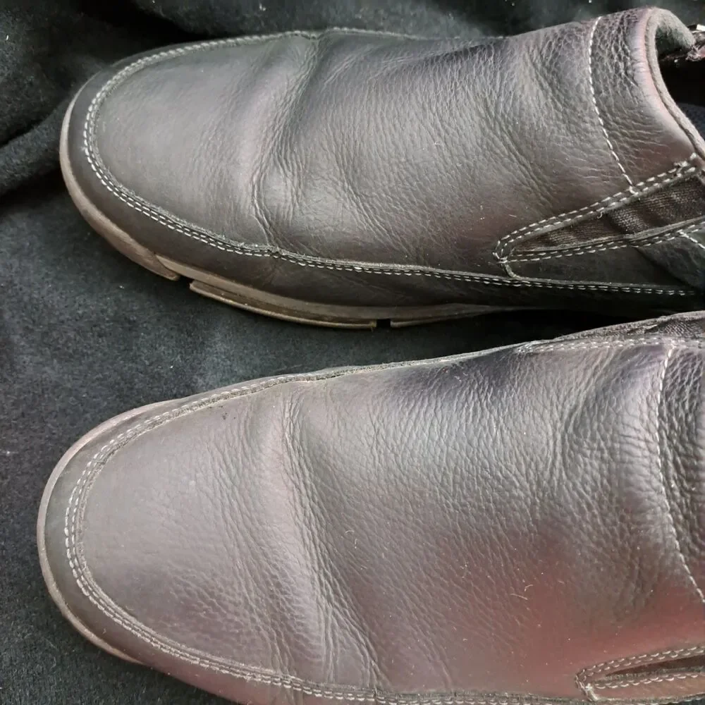 Rockport Shoes Mens Size 11 Black Leather Slip On Hydro-Shield